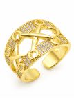 copy ofcopy ofcopy ofcopy ofBague Croisée Dorée en Plaqué Or 18K et Cristaux Taille Princesse