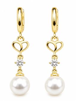 copy ofcopy ofBoucles d’Oreilles Demi-Créoles Perles Dorées Plaqué Or 18K