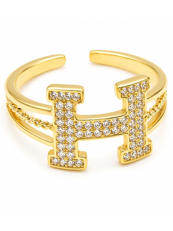 copy ofcopy ofBague Large Marine Dorée en Plaqué Or 18K avec Zircons – Design Ancre Chic