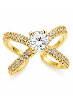 copy ofcopy ofcopy ofcopy ofBague Large Marine Dorée en Plaqué Or 18K avec Zircons – Design Ancre Chic