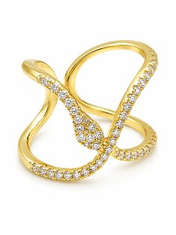 copy ofcopy ofcopy ofBague Large Marine Dorée en Plaqué Or 18K avec Zircons – Design Ancre Chic