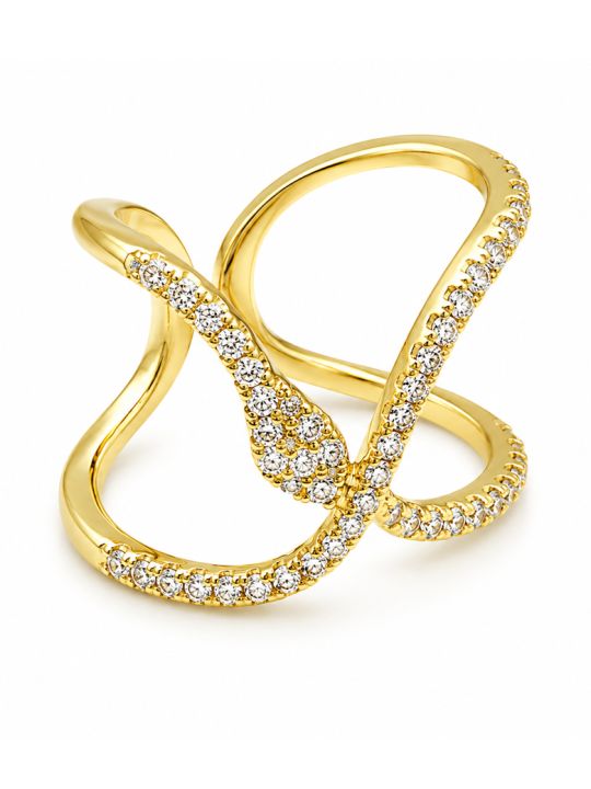 copy ofcopy ofcopy ofBague Large Marine Dorée en Plaqué Or 18K avec Zircons – Design Ancre Chic