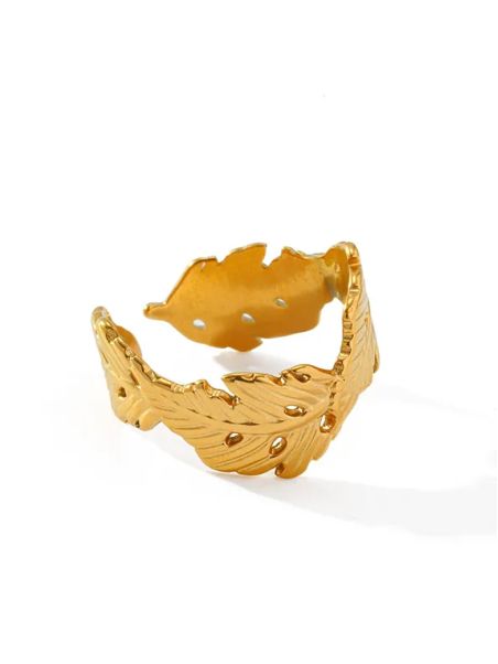 copy ofBague Large Maillons Entrelacés Dorée en Acier Inoxydable
