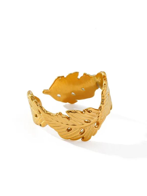 copy ofBague Large Maillons Entrelacés Dorée en Acier Inoxydable