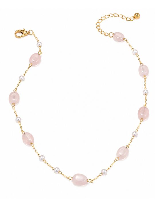 copy ofCollier Double Rang Fleur Doré en Acier Inoxydable Style Sautoir