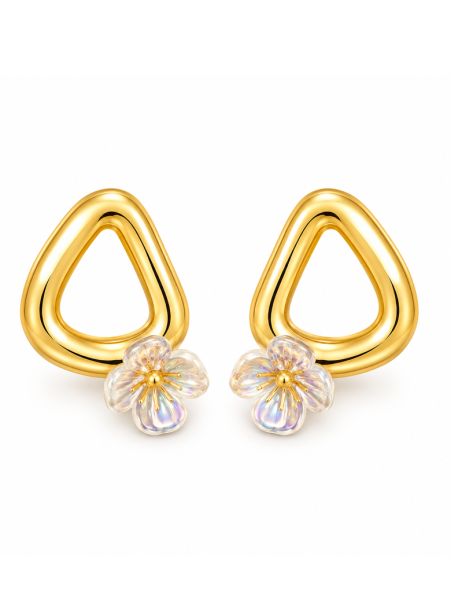 copy ofcopy ofBoucles d'Oreilles Cœur Turquoise en Acier Inoxydable Doré – Clous Colorés et Tendance