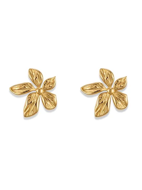 copy ofcopy ofBoucles d'Oreilles Goutte Texturée en Acier Inoxydable Doré – Élégance Vintage Chic