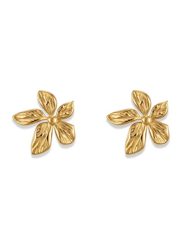 copy ofcopy ofBoucles d'Oreilles Goutte Texturée en Acier Inoxydable Doré – Élégance Vintage Chic