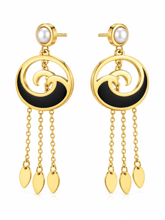 copy ofcopy ofBoucles d'Oreilles Goutte Texturée en Acier Inoxydable Doré – Élégance Vintage Chic