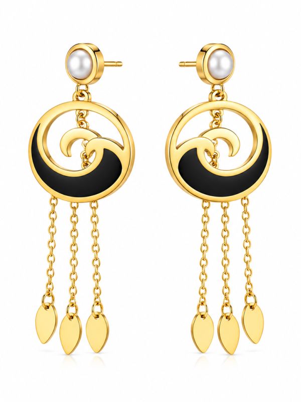 copy ofcopy ofBoucles d'Oreilles Goutte Texturée en Acier Inoxydable Doré – Élégance Vintage Chic