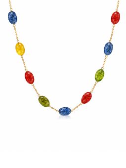 copy ofCollier Cœurs Dorés et Cristaux en Acier Inoxydable – Collier Romantique Multi-Pendentifs