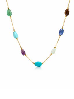 copy ofcopy ofCollier Cœurs Dorés et Cristaux en Acier Inoxydable – Collier Romantique Multi-Pendentifs