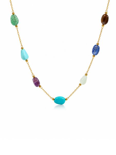 copy ofcopy ofCollier Cœurs Dorés et Cristaux en Acier Inoxydable – Collier Romantique Multi-Pendentifs