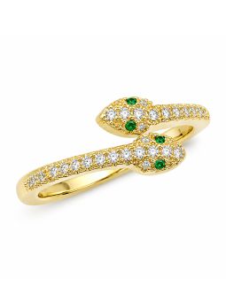 copy ofcopy ofcopy ofBague Papillon Plaqué Or 18K avec Zircons – Design Ajouré 15 mm
