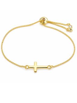 copy ofBracelet Maillons Ovales Pavés de Zircons Plaqué Or 18K