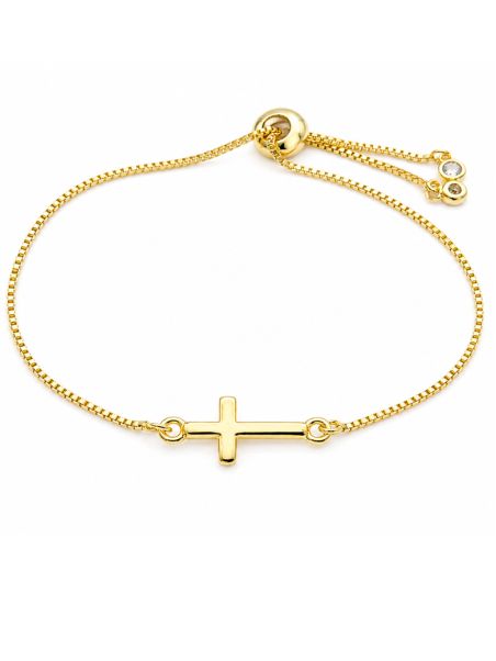 copy ofBracelet Maillons Ovales Pavés de Zircons Plaqué Or 18K