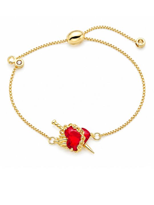 copy ofcopy ofcopy ofBracelet Maillons Ovales Pavés de Zircons Plaqué Or 18K