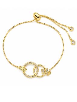 copy ofcopy ofcopy ofcopy ofBracelet Maillons Ovales Pavés de Zircons Plaqué Or 18K