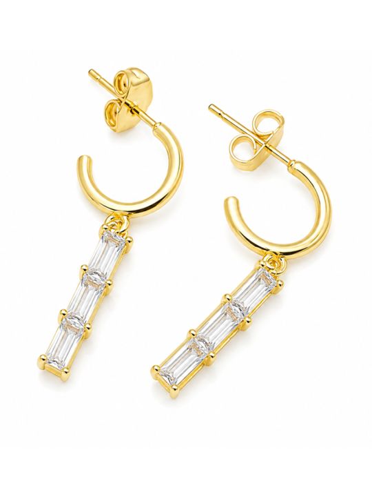 copy ofcopy ofBoucles d'Oreilles Croix Zircon Plaqué Or 18K – 23 mm