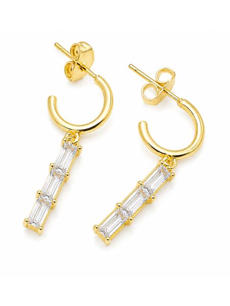 copy ofcopy ofBoucles d'Oreilles Croix Zircon Plaqué Or 18K – 23 mm