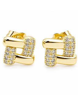 copy ofcopy ofBoucles d'Oreilles Croix Zircon Plaqué Or 18K – 23 mm