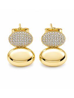 copy ofcopy ofcopy ofBoucles d'Oreilles Croix Zircon Plaqué Or 18K – 23 mm