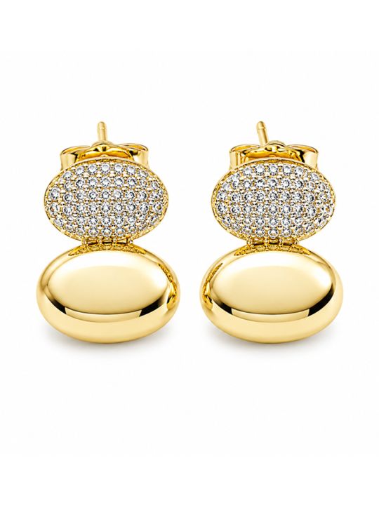 copy ofcopy ofcopy ofBoucles d'Oreilles Croix Zircon Plaqué Or 18K – 23 mm