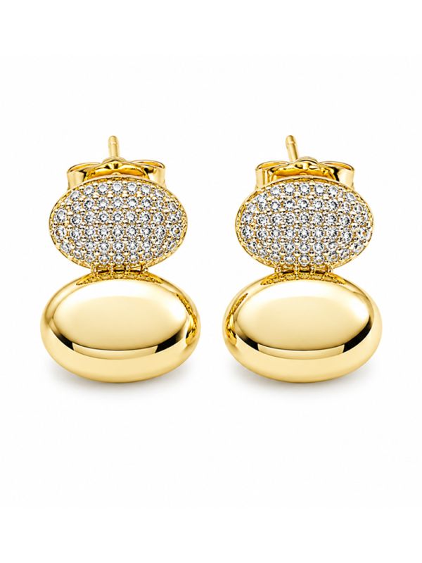copy ofcopy ofcopy ofBoucles d'Oreilles Croix Zircon Plaqué Or 18K – 23 mm