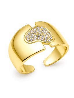copy ofcopy ofcopy ofBague Dauphin Pavée de Zircons Plaqué Or 18K