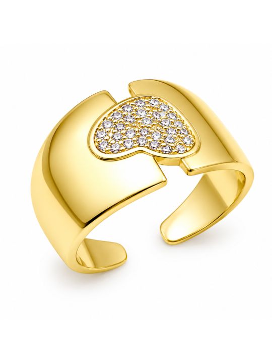 copy ofcopy ofcopy ofBague Dauphin Pavée de Zircons Plaqué Or 18K