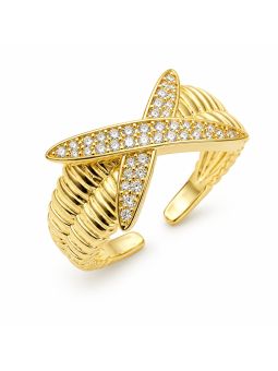 copy ofcopy ofBague Dauphin Pavée de Zircons Plaqué Or 18K