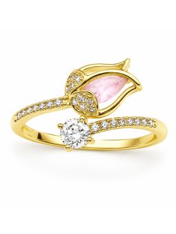 copy ofcopy ofcopy ofcopy ofBague Dauphin Pavée de Zircons Plaqué Or 18K
