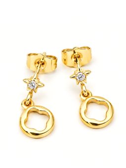 copy ofcopy ofBoucles d’Oreilles Pendantes Ovales Pavées Plaqué Or 18K 15 mm
