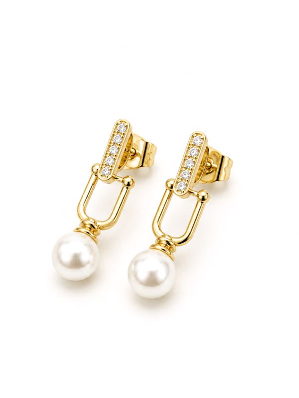 copy ofcopy ofBoucles d’Oreilles Pendantes Ovales Pavées Plaqué Or 18K 15 mm