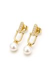 copy ofcopy ofBoucles d’Oreilles Pendantes Ovales Pavées Plaqué Or 18K 15 mm