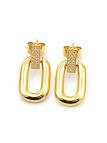 copy ofcopy ofcopy ofBoucles d’Oreilles Pendantes Ovales Pavées Plaqué Or 18K 15 mm