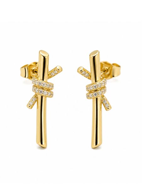copy ofcopy ofBoucles d’Oreilles Pendantes Ovales Pavées Plaqué Or 18K 15 mm