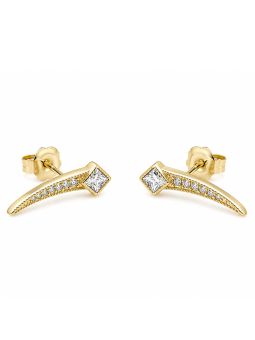 copy ofcopy ofcopy ofcopy ofBoucles d’Oreilles Pendantes Ovales Pavées Plaqué Or 18K 15 mm