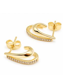 copy ofcopy ofBoucles d'Oreilles Pendantes Papillon et Anneau Tressé Plaqué Or 18K 40 mm