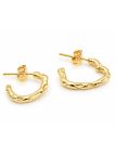 copy ofcopy ofcopy ofBoucles d'Oreilles Pendantes Papillon et Anneau Tressé Plaqué Or 18K 40 mm