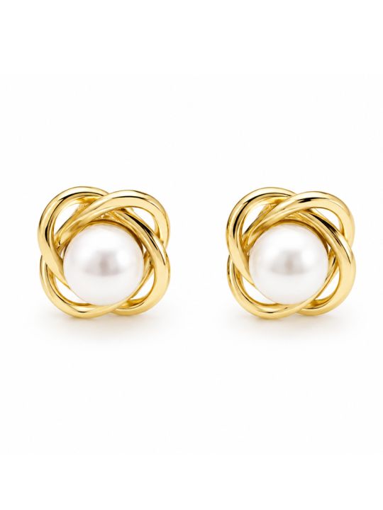 copy ofcopy ofcopy ofBoucles d'Oreilles Pendantes Papillon et Anneau Tressé Plaqué Or 18K 40 mm