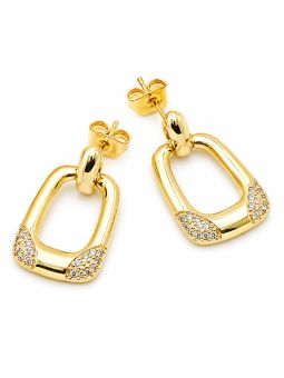 copy ofcopy ofcopy ofBoucles d'Oreilles Pendantes Papillon et Anneau Tressé Plaqué Or 18K 40 mm