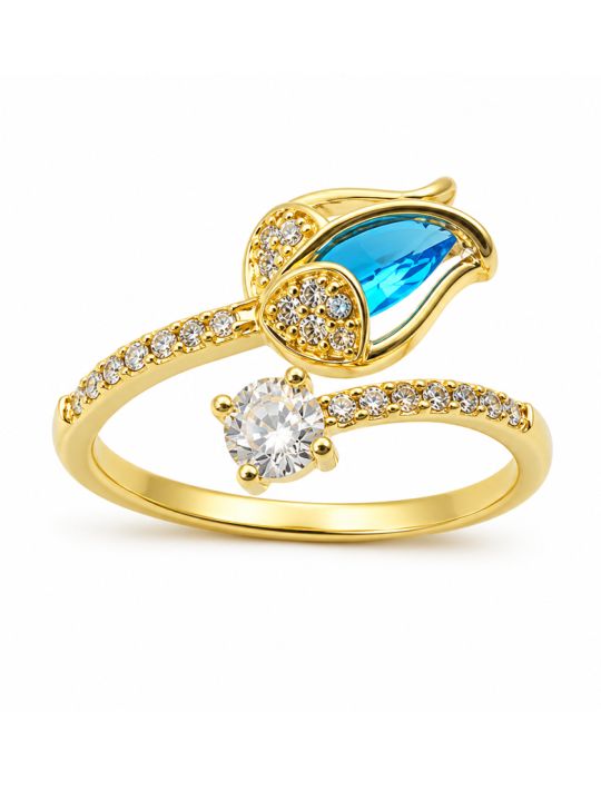 copy ofcopy ofBague Papillon Perle Plaqué Or 18K – Bague Ajustable Femme avec Cristaux