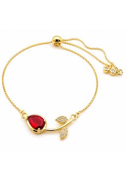 copy ofBracelet Lune & Cœurs Ajustable Plaqué Or 18K – Bracelet Coulissant avec Oxydes de Zirconium