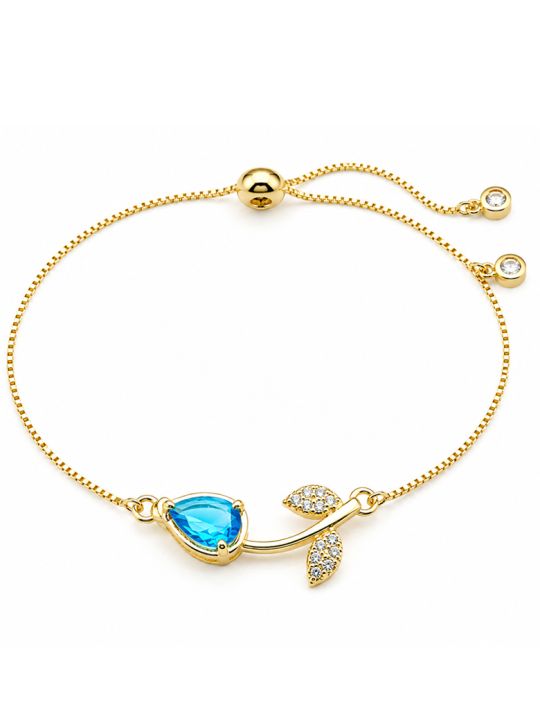 copy ofcopy ofBracelet Lune & Cœurs Ajustable Plaqué Or 18K – Bracelet Coulissant avec Oxydes de Zirconium