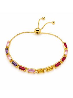 copy ofcopy ofBracelet Lune & Cœurs Ajustable Plaqué Or 18K – Bracelet Coulissant avec Oxydes de Zirconium