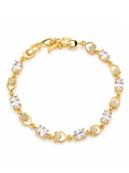 copy ofcopy ofBracelet Lune & Cœurs Ajustable Plaqué Or 18K – Bracelet Coulissant avec Oxydes de Zirconium