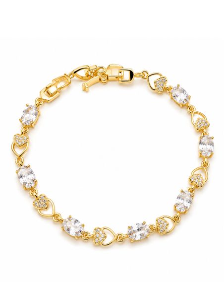 copy ofcopy ofBracelet Lune & Cœurs Ajustable Plaqué Or 18K – Bracelet Coulissant avec Oxydes de Zirconium