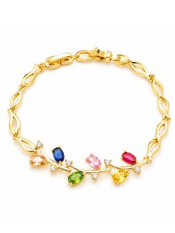 copy ofcopy ofcopy ofBracelet Lune & Cœurs Ajustable Plaqué Or 18K – Bracelet Coulissant avec Oxydes de Zirconium