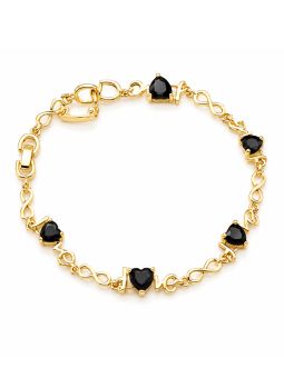 copy ofcopy ofcopy ofcopy ofBracelet Lune & Cœurs Ajustable Plaqué Or 18K – Bracelet Coulissant avec Oxydes de Zirconium